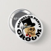 Gotisches spielendes Bräutigamjunggeselle-Party Button (Vorne & Hinten)