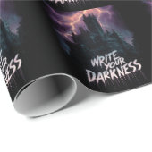 Gotisches Spuk Schloss unter Gewitter mit Text Geschenkpapier (Rolleneckpunkt)