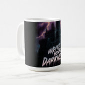 Gotisches Spuk Schloss unter Gewitter mit Text Kaffeetasse (Vorderseite Links)