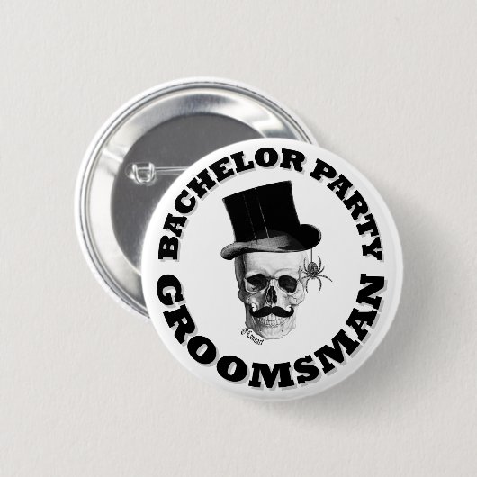 Gotisches steampunk Junggeselle-Party Button (Vorne & Hinten)