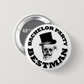 Gotisches steampunk Schädel-Junggeselle-Party Button (Vorne & Hinten)