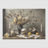 Gotisches Stillleben mit Schädel - Entfärbung - Seidenpapier (Vorderseite)