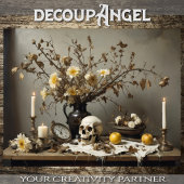 Gotisches Stillleben mit Schädel - Entfärbung - Seidenpapier