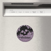 Gotisches Todesgesicht mit Schwarz und Violett Magnet (In Situ (Geschirrspüler))