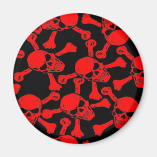 GOTISCHES TOTENKOPF-KREUZBAND-MUSTER MAGNET