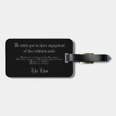 Gotisches Verlobungsgeschenk Gepäckanhänger (Rückseite horizontal)