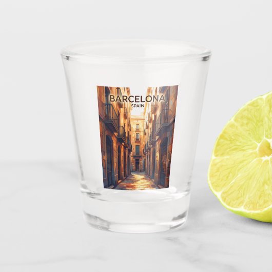 Gotisches Viertel Spanien Schnapsglas (Vorderseite)