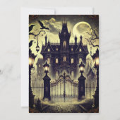 Gotisches Viktorianisches Spuk Haus Vintag Hallowe Einladung (Rückseite)