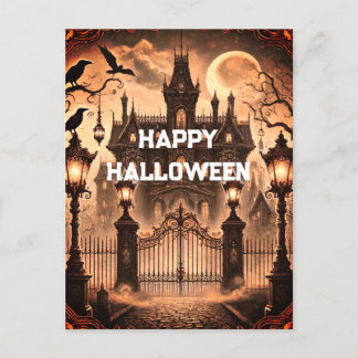 Gotisches Viktorianisches Spuk Haus Vintag Hallowe Postkarte