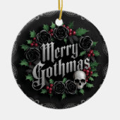 Gotisches Viktorianisches Weihnachtsdesign - Dunkl Keramik Ornament (Vorne)