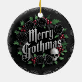 Gotisches Viktorianisches Weihnachtsdesign - Dunkl Keramik Ornament (Hinten)