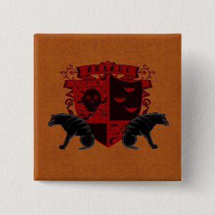 Gotisches Wappenkunde-Dracula-Wappen Knopf-Flair Button