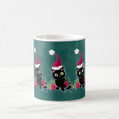 Gotisches Weihnachtskatzen-Grün Kaffeetasse (Mittel)