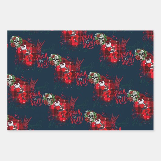 Gotisches Weihnachtswrapping Papier mit Skulls (Vorderseite 3)