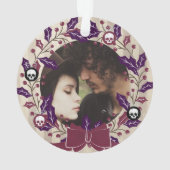 Gotisches Weihnachtswreath-Foto Ornament (Rückseite)