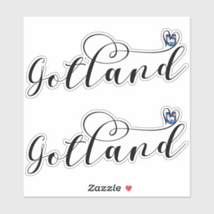 Gotland Flag Heftskriptdesign, Schweden Aufkleber