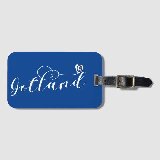 Gotland Flag Heftskriptdesign, Schweden Gepäckanhänger (Vorderseite (Horizontal))