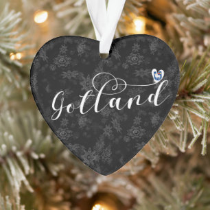 Gotland Flag Heftskriptdesign, Schweden Ornament