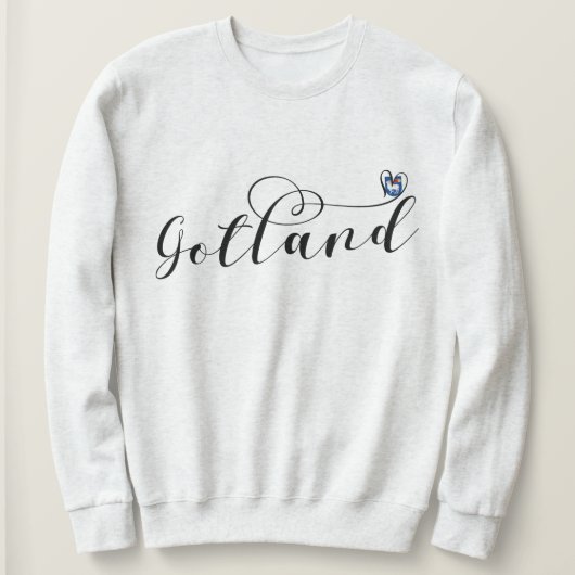 Gotland Flag Heftskriptdesign, Schweden Sweatshirt (Design vorne)