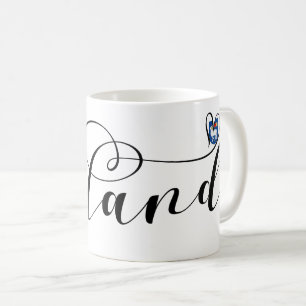 Gotland-Flagge Herz-Schrift-Design, Schweden Kaffeetasse