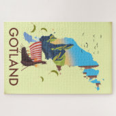 Gotland Ostsee Wanderkarte Puzzle (Horizontal)