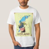 Gotland Ostsee Wanderkarte T-Shirt (Vorderseite)