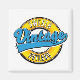 Gotland Schweden Vintage-Logo Magnet