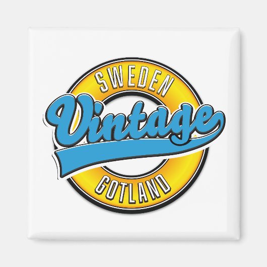Gotland Schweden Vintages Logo Magnet (Vorne)