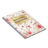 .Gotles Zitat auf rosa Vintages Blumenmuster Notizblock (Rechte Seite)