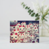 Gotokuji Temple's Maneki Neko Lucky Cats Postkarte (Stehend Vorderseite)