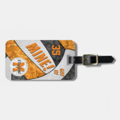 Got's! Volleyball in schwarz-orangefarbenen Mannsc Gepäckanhänger (Vorderseite horizontal)