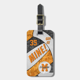 Got's! Volleyball in schwarz-orangefarbenen Mannsc Gepäckanhänger