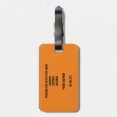 Got's! Volleyball in schwarz-orangefarbenen Mannsc Gepäckanhänger (Rückseite vertikal)