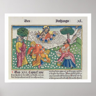 Gott 13-22 des Exodus-16 stellt Wachteln und Manna Poster