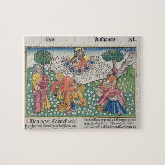 Gott 13-22 des Exodus-16 stellt Wachteln und Manna Puzzle (Horizontal)