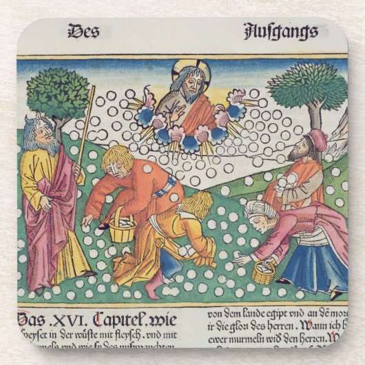 Gott 13-22 des Exodus-16 stellt Wachteln und Manna Untersetzer (Vorderseite)