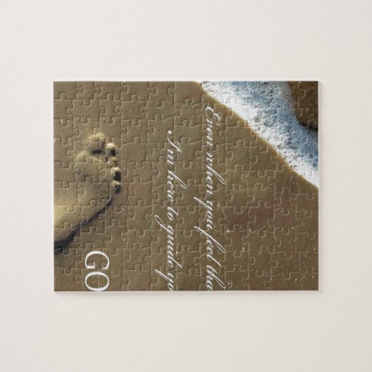 GOTT-Abdruck im Sand Puzzle (Horizontal)