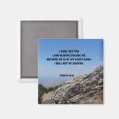 Gott an meiner rechten Hand Psalm 16:8 Bibelverse Magnet (Vorderseite/Rückseite)