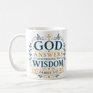 Gott antwortet gemäß der Weisheit Christliches Zit Kaffeetasse