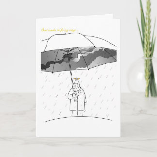 Gott arbeitet auf komische Art und Weise Karte