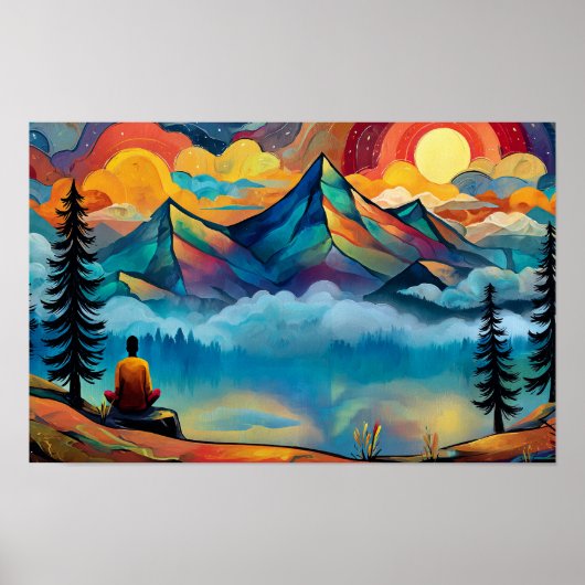 Gott auf dem Berg begegnen Poster (Vorne)