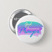 Gott beantwortet christlichen Entwurf des Gebets Button (Vorne & Hinten)