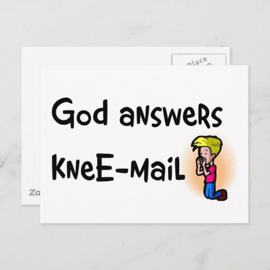 Gott beantwortet kneE-Mail christliche Geschenke Postkarte (Vorne/Hinten)