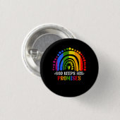 Gott Behalte sein Versprechen Rainbow Christlich B Button (Vorne & Hinten)