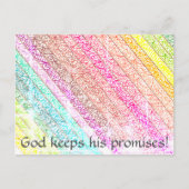"Gott Behalte seine Versprechen!" Rainbow Postkart Postkarte (Vorderseite)