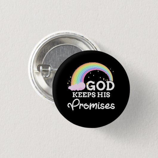 Gott Behalte seine Versprechen Rainbow Religious J Button (Vorne & Hinten)