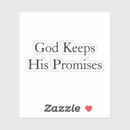 Gott Behalte seine Versprechen. Vinyl-Aufkleber na Aufkleber (Blatt)