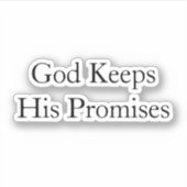 Gott Behalte seine Versprechen. Vinyl-Aufkleber na Aufkleber (Vorderseite)