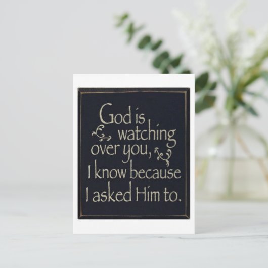 Gott beobachtet dich postkarte (Stehend Vorderseite)