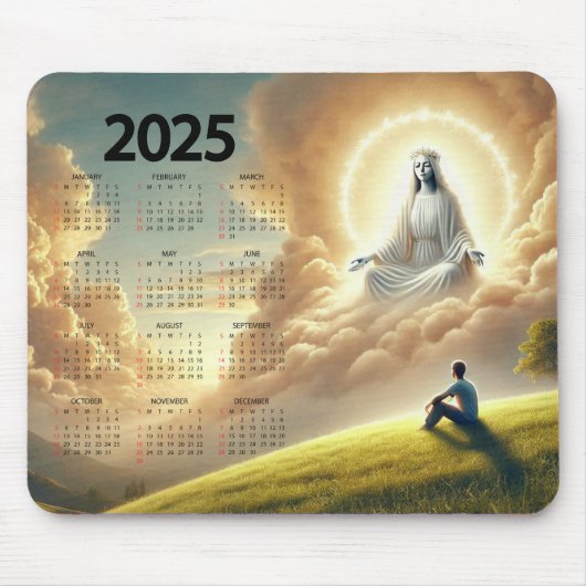 Gott beobachtet sein Kind im Kalender 2025 Mousepad (Vorne)